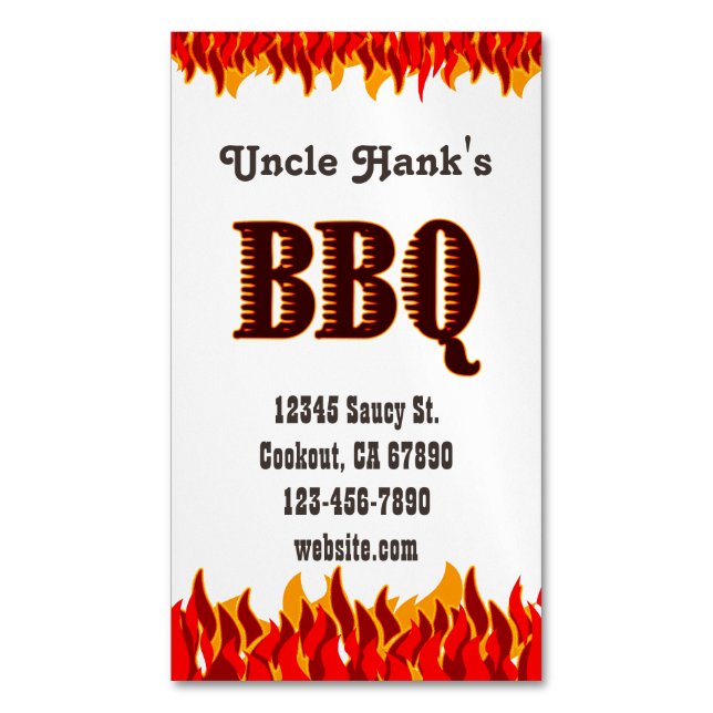 Western GRILLEN Restaurant Custom Magnetkarte Magnetische Visitenkarte (Vorderseite Vertikal)