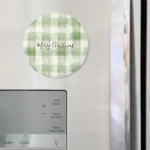 Western Grüne Creme Kariert Streifen Weihnachten Magnet