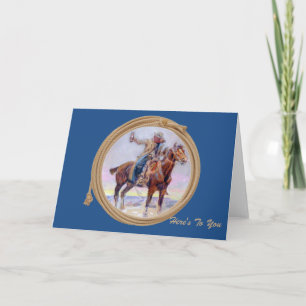 Western Grußkarten Cowboy auf Pferd Karte