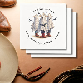 Western Halloween Funny Ghost Cowboys Custom Serviette