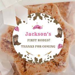 Western Halloween Geburtstag Danke, Klasse Runder Aufkleber