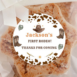 Western Halloween Geburtstag Danke, Klasse Runder Aufkleber