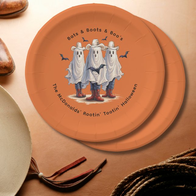 Western Halloween Spooky Cowboy Ghosts Custom Pappteller (Add text to personalize, See collection for other items)