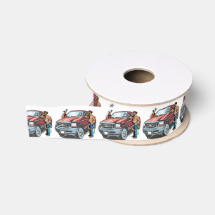 Western-Handwerks-Blumengeschenk-Band-Cowboy-LKW Ripsband