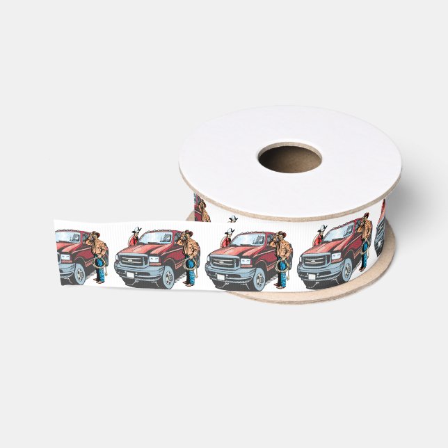 Western-Handwerks-Blumengeschenk-Band-Cowboy-LKW Ripsband (Spule)