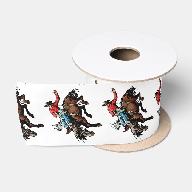 Western-Handwerks-Blumengeschenk-Bandbronc-Reiter Satinband (Spule)