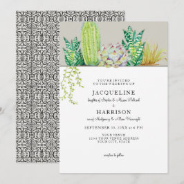 Western-Hazienda-Kaktus-Garten-Hochzeits-Einladung Einladung