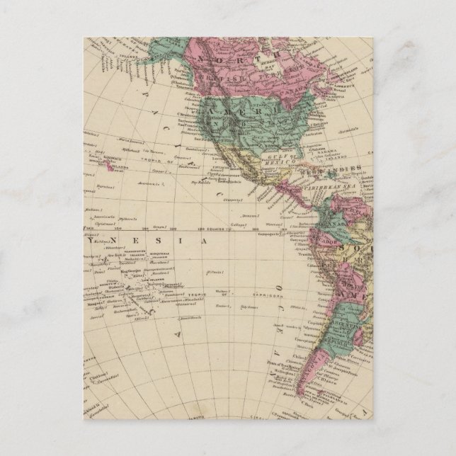 Western Hemisphäre 2 Postkarte (Vorderseite)