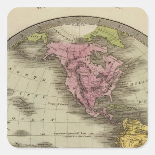 Western-Hemisphäre 4 Quadratischer Aufkleber