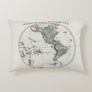 Western-Hemisphäre-Atlas-Karte Zierkissen