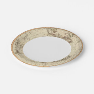 Western Hemisphäre Circle Map Pappteller