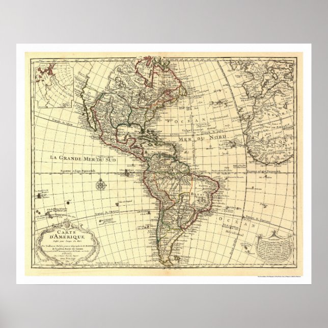 Western Hemisphäre Karte 1780 Poster (Vorne)