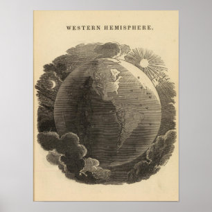 Western-Hemisphäre-Karte durch Goodrich Poster