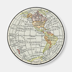 Western Hemisphäre Karte Globe Travel Art Magnet