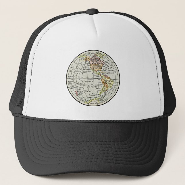 Western Hemisphäre Karte Globe Travel Art Truckerkappe (Vorderseite)