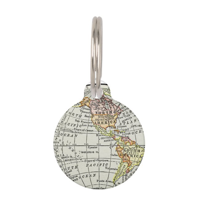 Western Hemisphäre Map Globe Travel Tiernamensmarke (Vorderseite)