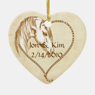 Western Herz Gastgeschenk Hochzeit Ornament Gesche
