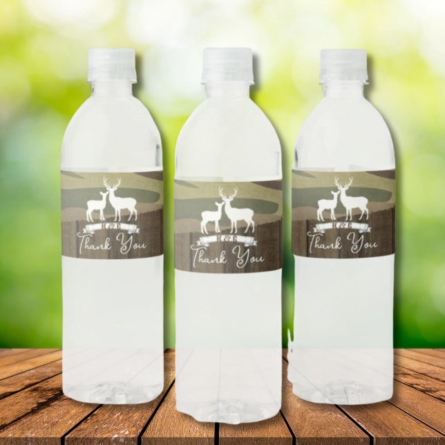 Western Hirsch die Jagd ist vorbei Hochzeit (Western Deer The Hunt Is Over Wedding Water Bottle Label)