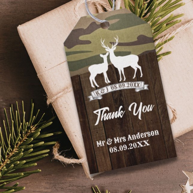 Western Hirsch die Jagd ist vorbei Hochzeit Geschenkanhänger (Western Deer The Hunt Is Over Wedding Gift Tags)