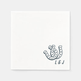 Western Hochzeit Custom Initials Country Cocktail Serviette