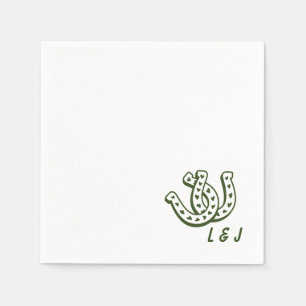 Western Hochzeit Custom Initials Country Cocktail Serviette