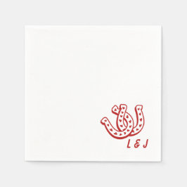 Western Hochzeit Custom Initials Country Cocktail Serviette