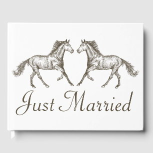 Western Hochzeit Pferd nur verheiratet Rustikal Br Gästebuch