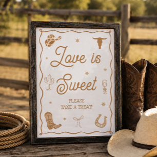 Western Hochzeitsdusche Love is Sweet Favor Poster