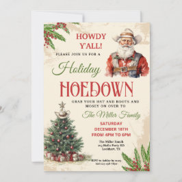 Western Holiday Hoedown Einladung, Cowboy Santa, W Einladung