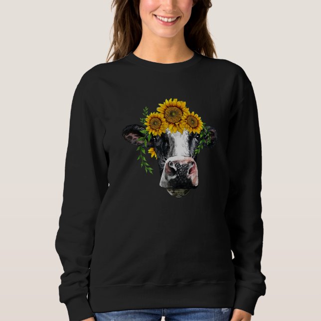 Western Holstein Cow Cute Holstein Portrait With S Sweatshirt (Vorderseite)