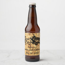 Western Holzbohlen und Stagecoach Bierflaschenetikett