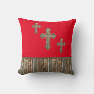 Western-Holzkreuze mit Lassos und Conchos Kissen