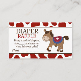Western Horse Baby Dusche Windeln Raffle Begleitkarte