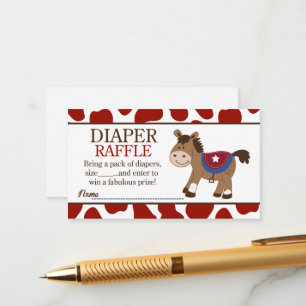Western Horse Baby Dusche Windeln Raffle Begleitkarte