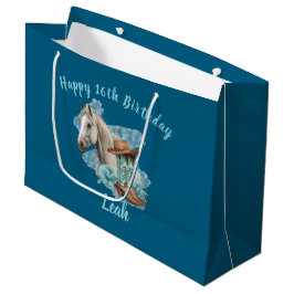Western Horse Birthday Gift Bag – Navy  Große Geschenktüte