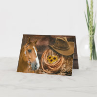 Western Horse Cowboy Hat Lasso Sonnenblumen