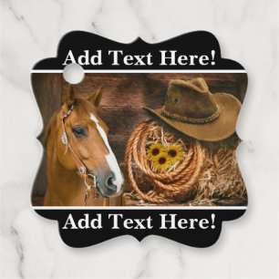 Western Horse Cowboy Hat Lasso Sonnenblumen Geschenkanhänger