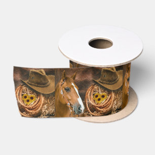 Western Horse Cowboy Hat Lasso Sonnenblumen Satinband