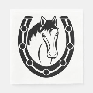 Western Horse Horseshoe Hochzeit Reitpferd Serviette