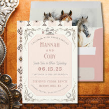Western Horse Lovers Faire-part de mariage