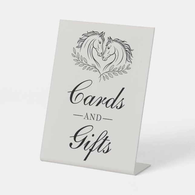 Western Horse Rustic Elegant Wedding Cards & Gifts Sockelschild (Vorderseite)