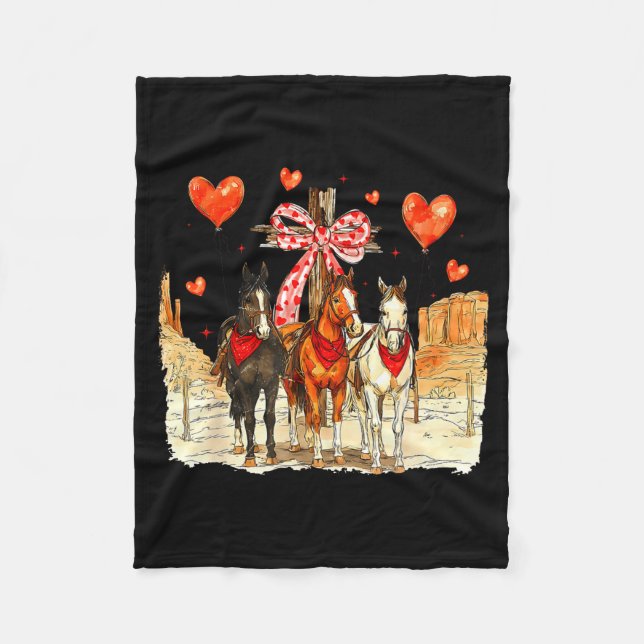 Western Horse Valentine Funny Western Valentines D Fleecedecke (Vorderseite)
