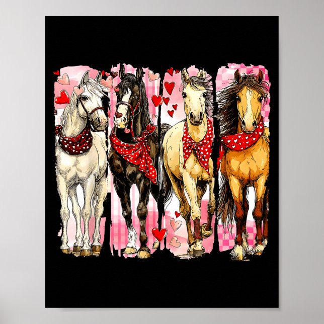 Western Horse Valentine Funny Western Valentines D Poster (Vorne)