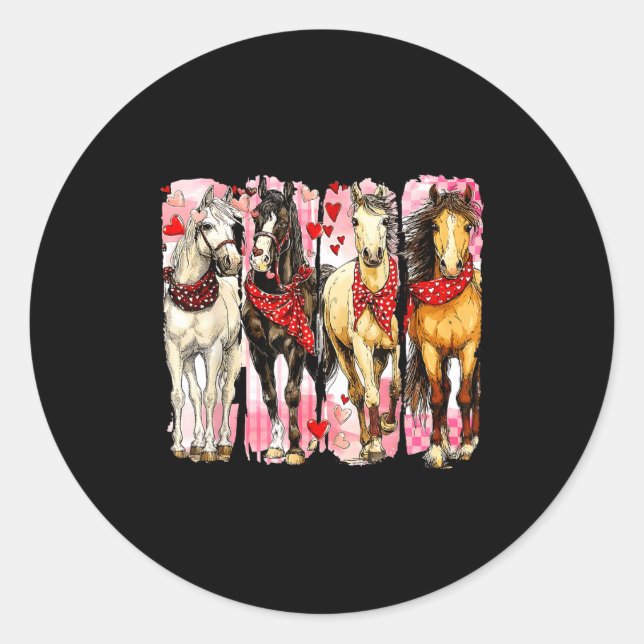 Western Horse Valentine Funny Western Valentines D Runder Aufkleber (Vorderseite)