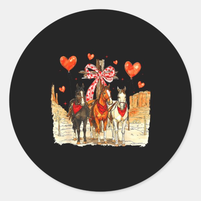 Western Horse Valentine Funny Western Valentines D Runder Aufkleber (Vorderseite)