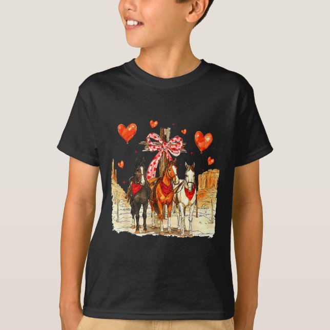 Western Horse Valentine Funny Western Valentines D T-Shirt (Vorderseite)