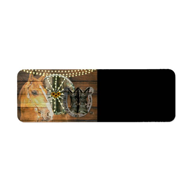 Western Horse Wagon Wheel Cowboy Boots (Vorne)