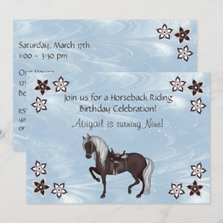 Western Horseback Riding Girls Invitation Annivers