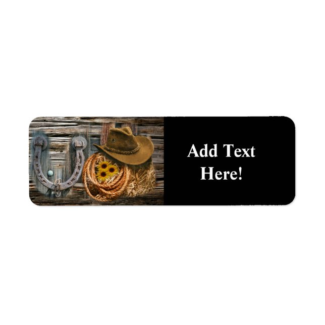 Western Horseshoe Cowboy Casquette Lasso Étiquette (Devant)