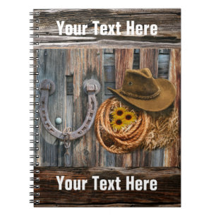Western Horseshoe Cowboy Hat Lasso Notizblock